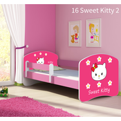 Djecji krevet ACMA s motivom, bocna roza 180x80 cm - 16 Sweet Kitty 2