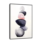 Canvas Slika na platnu Kamencici II, 80x120 cm, Sa ramom, Crna