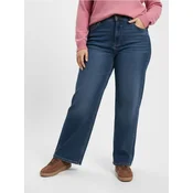 Sinsay - Wide leg farmerke sa ispranim efektom Plus size - mornarsko