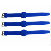 Mave 3 modre silikonske RFID zapestnice v obliki ure s 125 kHz čipom TK4100