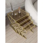 Hanah Home Ela set od 4 umetnuta stocica, zlatni ram, ploce od bronzanog stakla