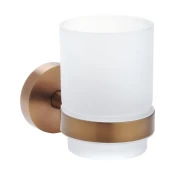 X-ROUND COPPER držalo za kozarec, mat steklo, bakrena mat barva - Baker - 70x95x105mm - Sapho - X-ROUND - 24 - Medeninasti - Lepilo - Drugo - Držalo za kozarec - Krožni - PVD premaz - 70 - 95 - 105 - 14