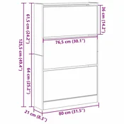 Vidaxl omara za čevlje Umetni hrast 80 x 21 x 125,5 cm Konstruiran les