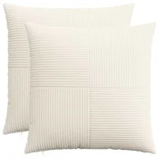 vidaXL Prevleka za blazino 2 pcs ALMELO Krem 70 x 70 cm korduroy