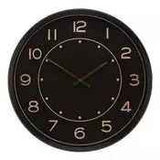 Autronic Stenska ura Wall clock - diameter 60 cm, metal, black with gold numbers (HW4002)