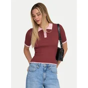 ONLY Polo majica Meddi 15363165 Bordo rdeča Slim Fit