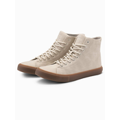 Ombre Mens high-top sneakers shoes with rubber toe - cream