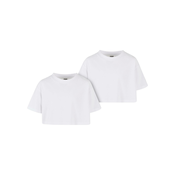 Girls Short Kimono Tee - 2 Pack White+White