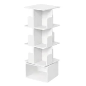 Songmics Vrteča se knjigarna 4 nivoji 40x40x1246 cm bela