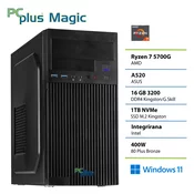 PCPLUS Magic Ryzen 7 5700G 16GB 1TB Windows 11 Home namizni računalnik
