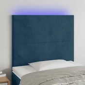 Vidaxl vidaXL Vzglavje postelje z LED diodo temno modro 90x5x118/128 cm