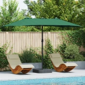Vrtni suncobran Zelena 385 x 209 x 244 cm Poliester i celik