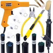 shumee Rosfix DualWeld 5v1 - Komplet za varjenje plastike: Varilnik + Spenjalnik + PP/PE + ABS/PC 50g + PP/EPDM črne barve 50g | 200 sponk | Popravila odbijačev, ohišij, pokrovov