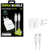 MaxMobile kucni punjac PD QC 3.0 SET 2U1 Txpe C + kabel MFI Apple TR349
