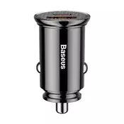 Baseus Circular USB-A+ USB-C automobilski punjač PD QC4.0 + 5A 30W, crna (CCALL-YS01)