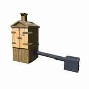 Casa Padrino luxury concrete smoker in wood look brown/natural H. 132 cm