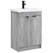 Vidaxl Komplet pohištva za kopalnico Siva Sonoma 56 x 37,5 x 81 cm