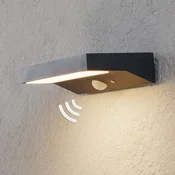 Lindby LED-Solar-Außenwandleuchte Maresia, senzor, antracit - Sodobni - temno siva - Plastika
