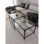 Hanah Home Perla set klub stolova, crna / providno staklo