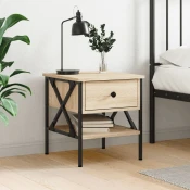 Nocni ormaric boja hrasta 40 x 42 x 45 cm od konstruiranog drva