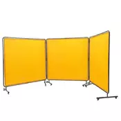 VEVOR Varilni zaslon 3-panelni s okvirjem 18x18x18 m rumene barve