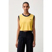 adidas Originals crop top ženski z bombažem Heather