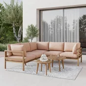 Bessagi Garden Lounge Garnitura Livia, Roza, Naravne Barve, 4-Delno