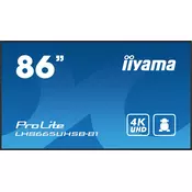 iiyama LH8665UHSB-B1 javni prikazovalnik Oblika reklamnega kioska 2,18 m (86) LED Wi-Fi 800 cd/m2 4K Ultra HD Črna Vgrajeni procesor Android 11 24/7