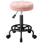 HOMCOM HOMCOM kotalni stolček poliester, kovina O50 x 50–66V cm Roza, (5000242633)