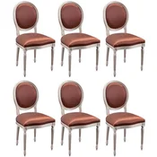 Casa Padrino luxury baroque dining chair set of 6 bordeaux red/white