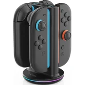 iPega SW2051 Nabíjecí Stanice s RGB pro JoyCon Ovladače Nintendo Switch 2 Black