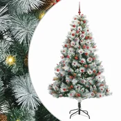 Vidaxl Umestno božično drevo z LED lučmi Zelena in bela 210 cm