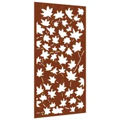 Vidaxl Vrtna stenska dekoracija 105x55 cm corten jeklo javorjevi listi