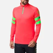 ROSSIGNOL MENS CLASSIQUE HERO 1/2 ZIP LAYER NEON RED