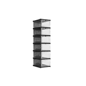 Songmics omara za čevlje 6 predalov za čevlje 35.5x25.5x105 cm prozorna črna