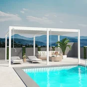Bioklimatska pergola Antares Samostoječa, 3.6 x 5.3, Bela, Ročni