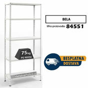 Polica metal-metal 170x75x30cm 5x75kg Bela
