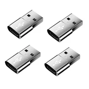 INF USB moški v USB-C ženski OTG adapter 4 kos, aluminij, hitro polnjenje Gray, (5000296350)