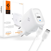 SPIGEN PE2C10CL 1-PORT WALL CHARGER PD20W + LIGHTNING CABLE WHITE (ASE05999)