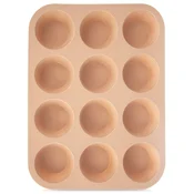 Northix Silikonski pekač za mafine, bež, 12 skodelic, 32,5 x 25 x 3 cm