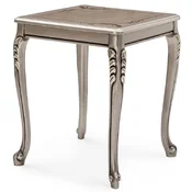 Casa Padrino luxury baroque side table silver - Square baroque style solid wood table - Luxury living room furniture in baroque style - Baroque furniture - Noble & Magnificent