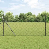 Stup za ogradu Siva 10 x 1,2 m (60 x 60 mm mrežica) Celik i PVC