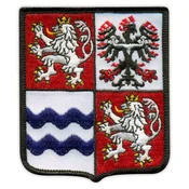 shumee Našitek Srednječeške regije - grb - Samolepilna podlaga - Vezeni našitek/značka/emblem