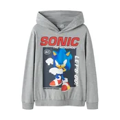 NAME IT Majica NKMAlfe Sonic kraljevo modra / pegasto siva / karminsko rdeča / črna