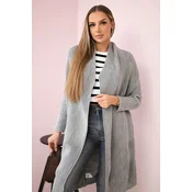 Sweater with batwing sleeve light gray