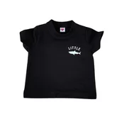 Divars Majica za devojcice sa štampom Little shark, Crna