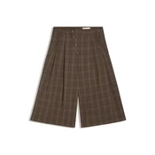 Bershka Hlače z naborki karamel / svetlo rjava