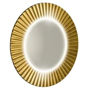 SAPHO Elegantno okroglo ogledalo PRIDE STRIP z LED osvetlitvijo v zlatem okvirju, o 90cm