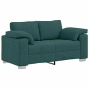 Vidaxl Dvosobni kavč Temno zelena 160 cm blago