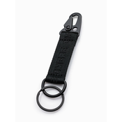 Ombre Mens key ring with snap hook - black